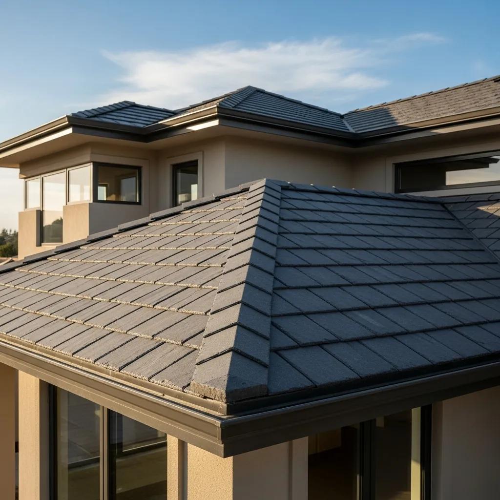 Close-up of synthetic slate roofing — a premium composite option for Minneapolis homes