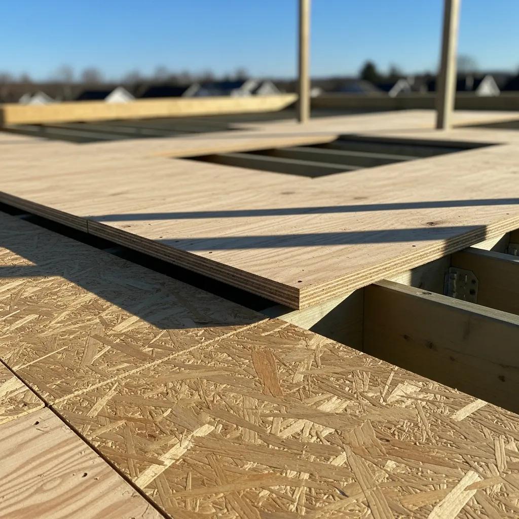 Overview of a well-constructed roof deck featuring plywood and OSB materials