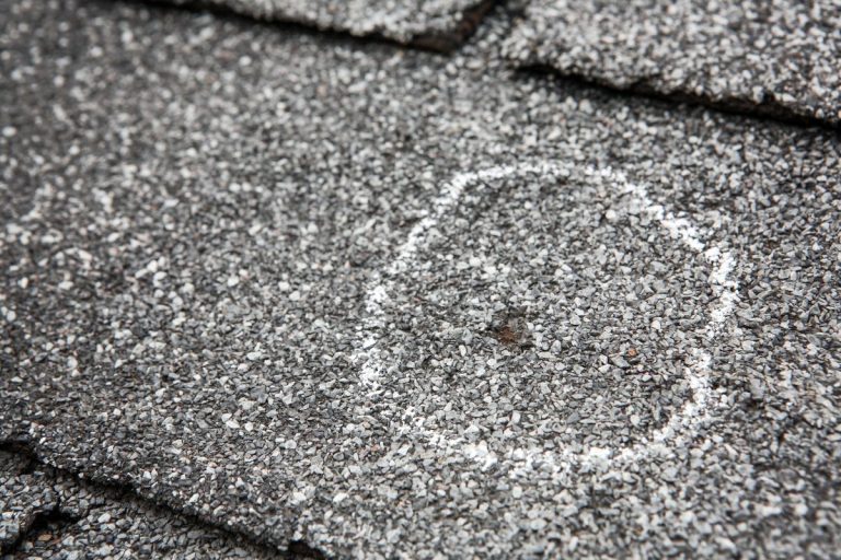 Hail damage on roof after hailstorm, Shoreview